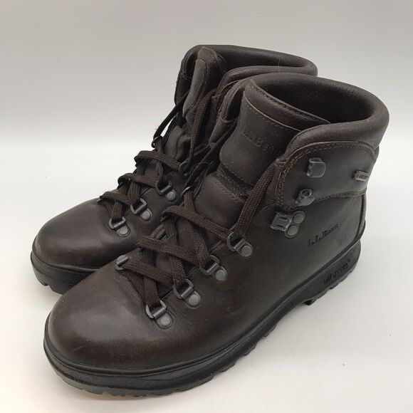 L.L. Bean Cresta Gore-Tex Brown Leather Hiking Boots Women's 8M Vibram Sole Shoe - Picture 3 of 14
